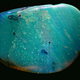 The amber under UV light.